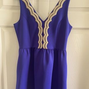 Lilly Pulitzer Blue and Gold Mini Dress